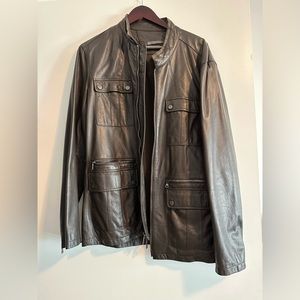 John Varvatos leather jacket size 54.